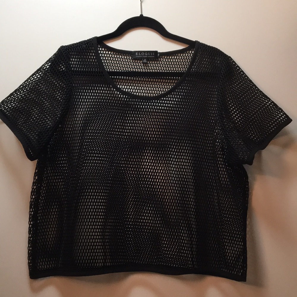 Eloquii crop mesh top